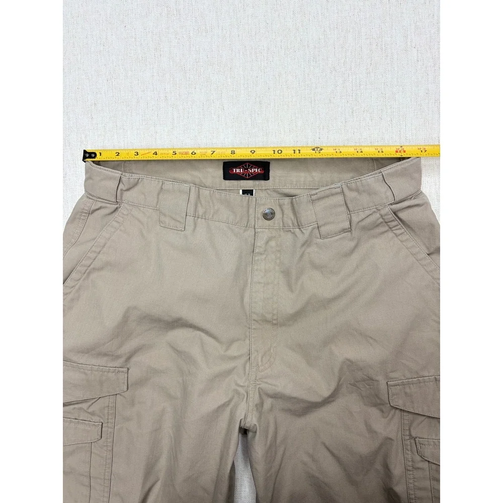3x Tru-Spec 24-7 Series Mens Khaki Tan Ripstop Tactical Cargo Pants Size 36x30